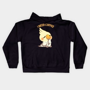 Sleepy bird I need coffee lover coffee addict This Girl Runs On Caffeine And Sarcasm Funny Kids Hoodie